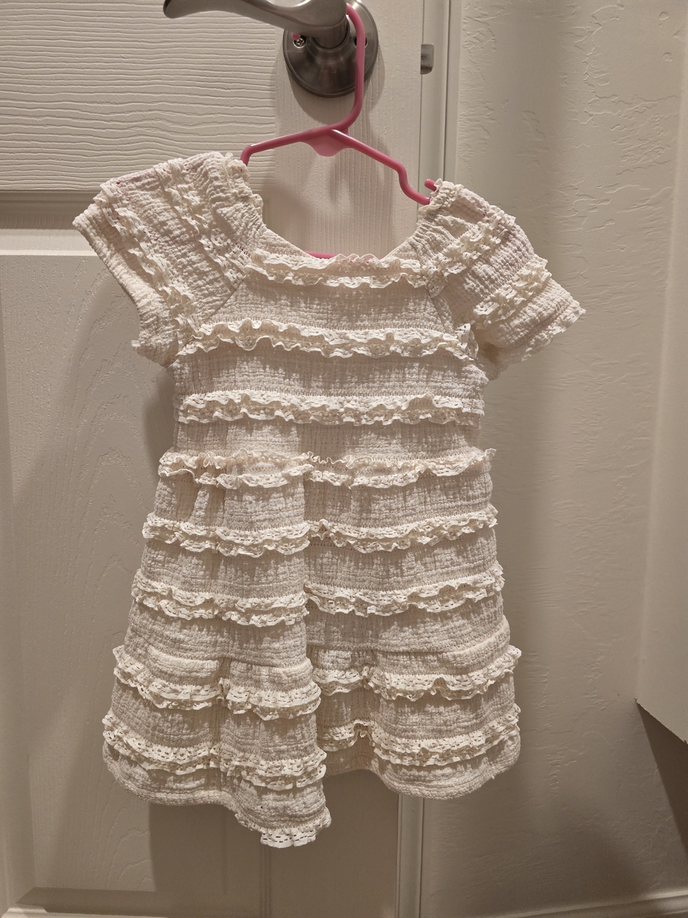 wonder nation Cream Ruffle Tiered Dress